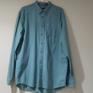 Eddie Bauer Long Sleeve Button Down Blue Shirt M